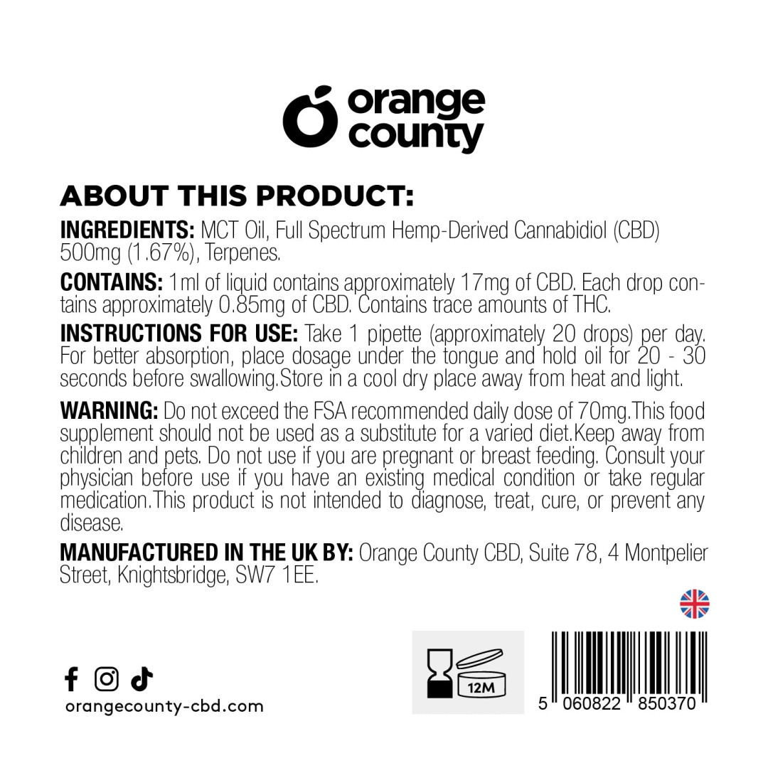 Масло широкого спектра действия Orange County CBD