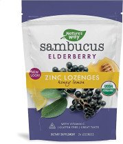  Sambucus Zinc Lozenges with Elderberry and Vitamin C, Honey Lemon Flavor Nature&#039;s Way, 24 пастилок