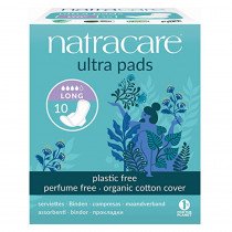 Hygiene pads. Organic Cotton Long Sleeve Ultra Thin Natracare Wing, 10 Pack