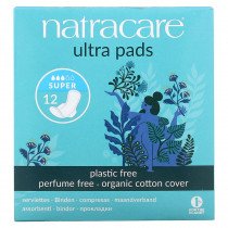 Hygiene pads. Super Organic Cotton Natracare Wing Ultra Thin, 12 Pack