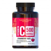 Vitamin C acerola (strawberry flavored) №100, GoldenPharm