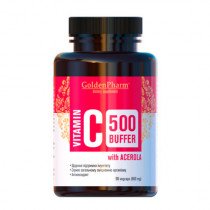 Vitamin C (sodium ascorbate) buffered acerola caps.660 mg№90, GoldenPharm