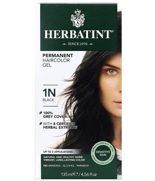 Краска для волос 1N ЧЕРНЫЙ Herbatint, 150 мл